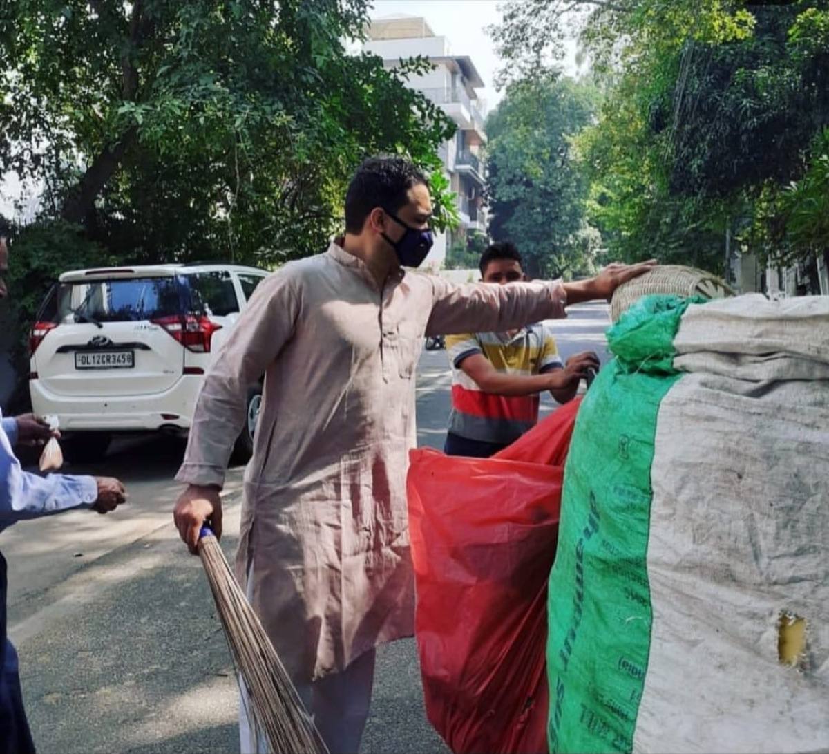 A neighbourhood waste collection and segregation drive.
